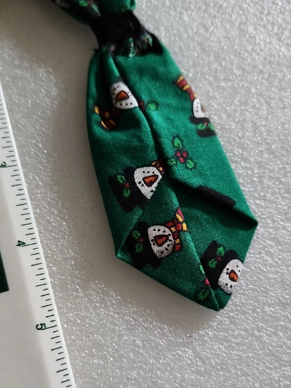 Pookie's Party Green Snowman Slip-Over Dog Collar Tie